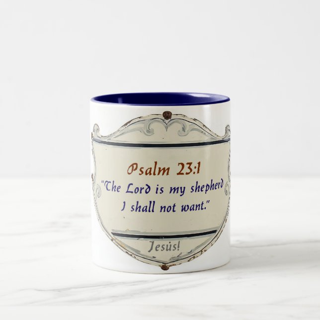 Bible Psalm 23:1 Shield Coffee Mug (Center)