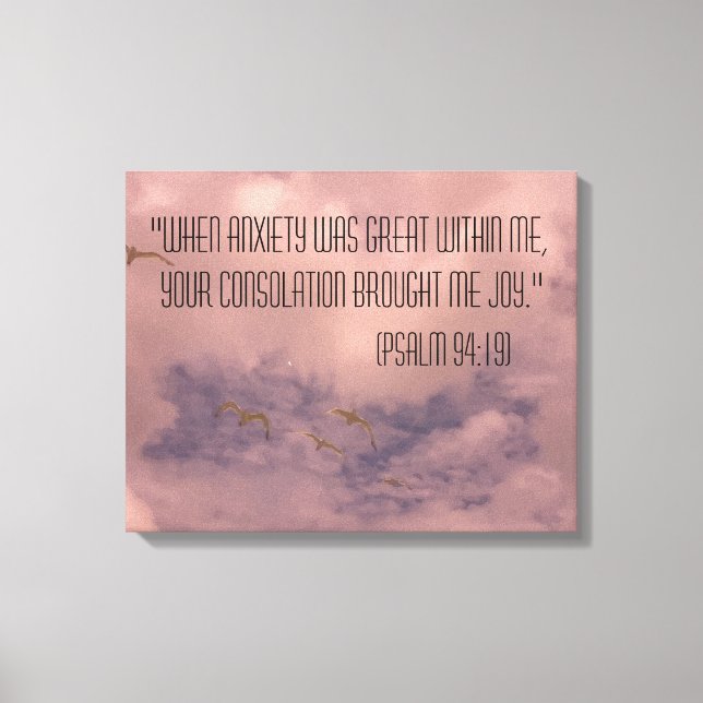 Bible Psalm 94:19 Beautiful Sky Painting Canvas Print (Front)