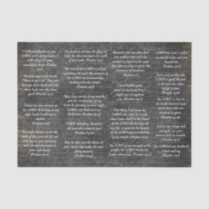 Bible Psalm Verses for Journals on Antique Black Tissue Paper