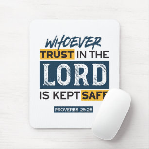 Bible Quote Art - Proverbs 29:25 Trust in God Mouse Mat