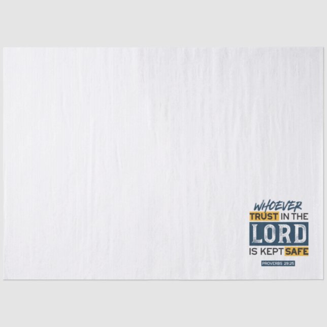 Bible Quote Art - Proverbs 29:25 Trust in God Tissue Paper (Front)