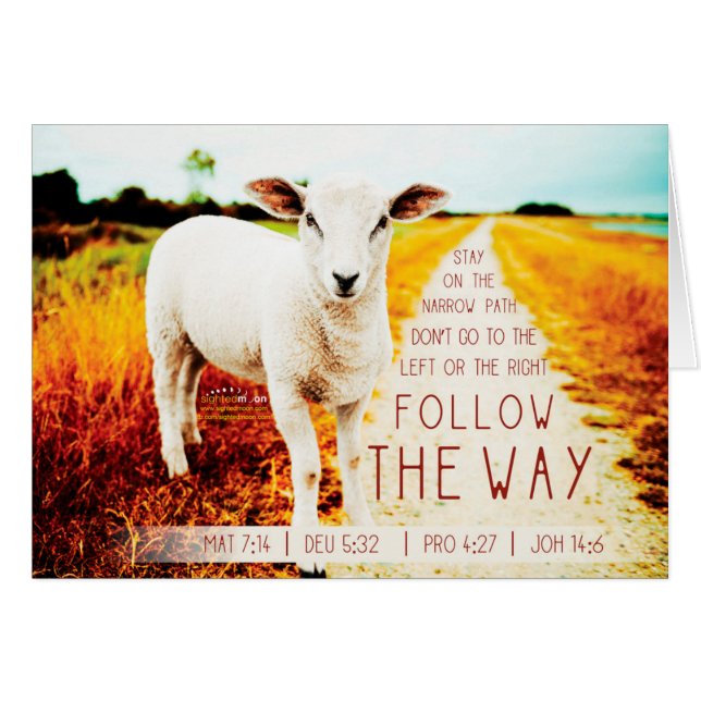 Bible Quote Follow the Way Greeting Card (Front Horizontal)
