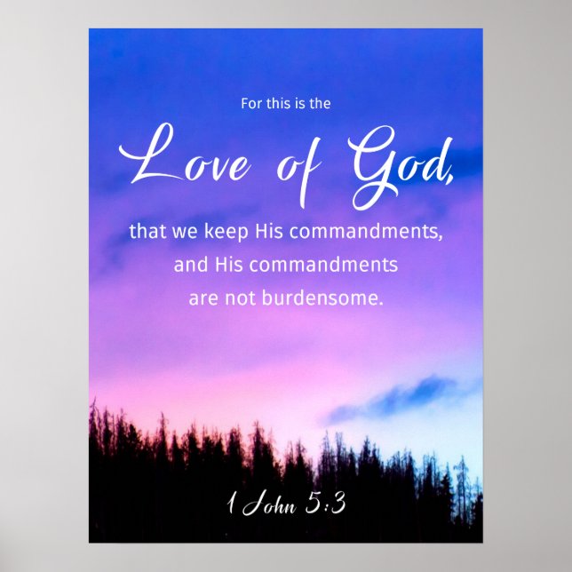 Bible Quote Love of God Purple Poster (Front)