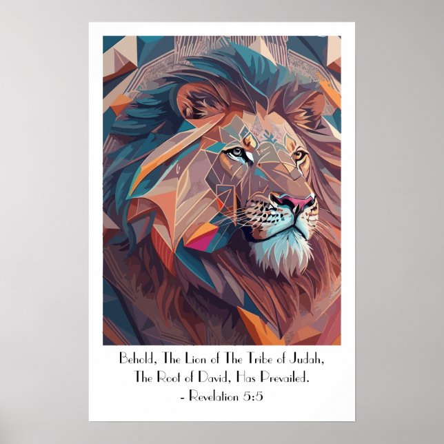 Bible Quote Poster The Lion of Judah Has Prevailed (Front)
