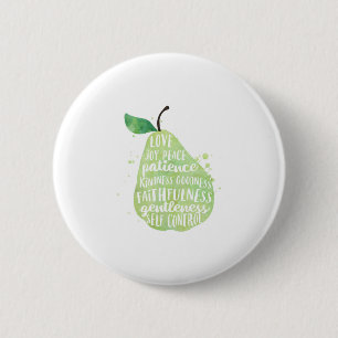 Bible Quote Religious Green Pear  6 Cm Round Badge
