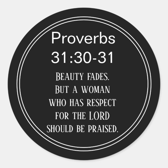 Bible quote scripture verse proverbs conference classic round sticker (Front)