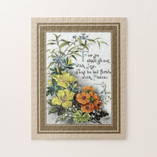 Bible Quote With Flowers Jigsaw Puzzle