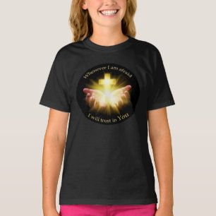 Bible quote with hands holding Cross T-Shirt