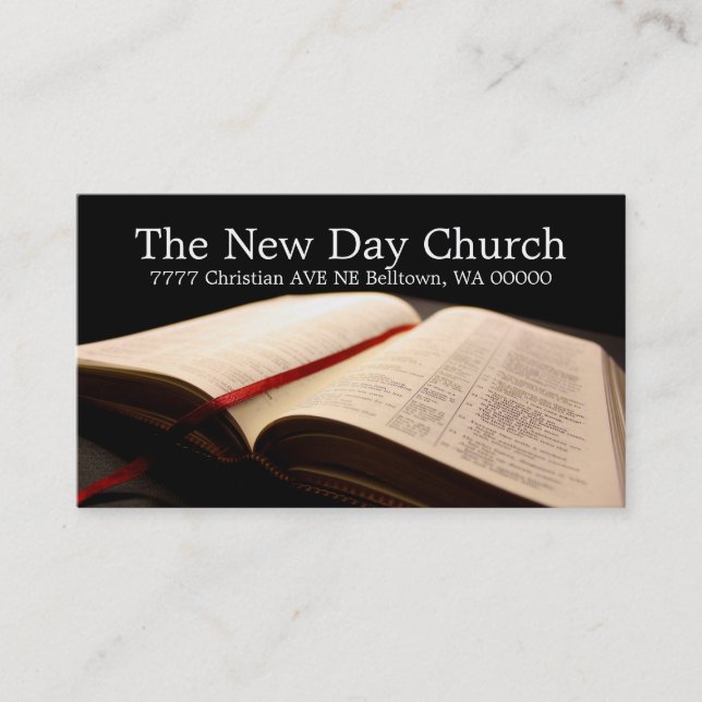 Bible Religion Christian Pastor Christianity Business Card (Front)