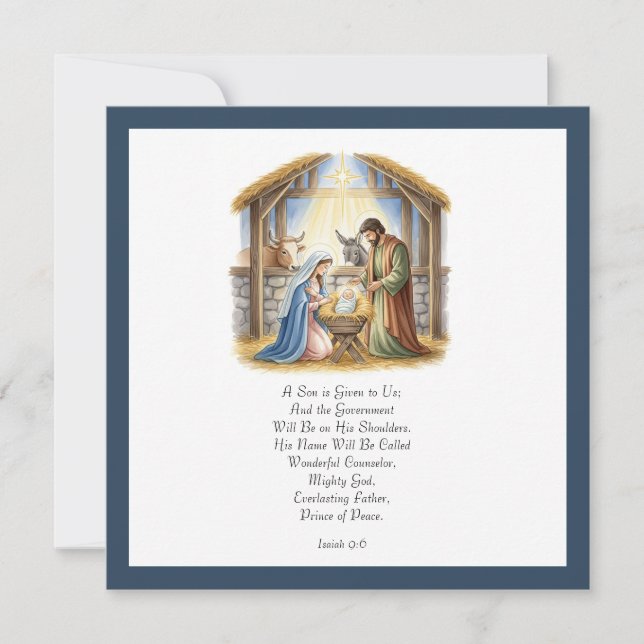 Bible Religious Glory To God Christian Christmas  Holiday Card (Front)