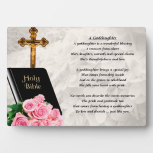 Bible & Roses Goddaughter Plaque