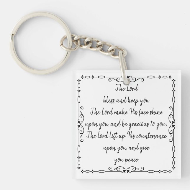  Bible Scripture Aaronic Blessing Numb 6:24-26 Key Ring (Front)