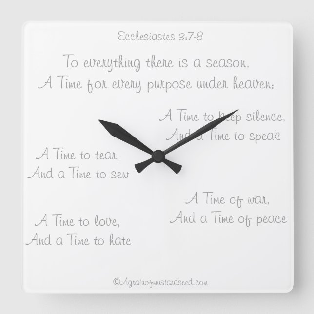 Bible Scripture Agrainofmustardseed.com Clocks (Front)