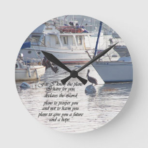 Bible Scripture Christian Inspiration Round Clock