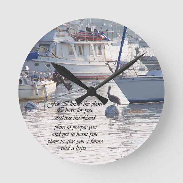 Bible Scripture Christian Inspiration Round Clock (Front)