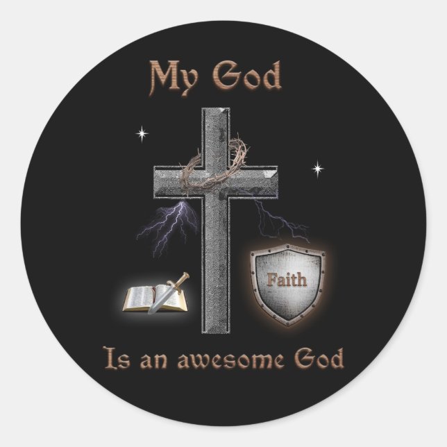 Bible Scripture Classic Round Sticker (Front)