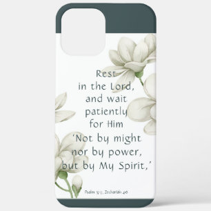 Bible Scripture Encouragement Quotes White Flower  iPhone 12 Pro Max Case
