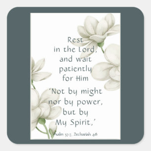 Bible Scripture Encouragement Quotes White Flower  Square Sticker