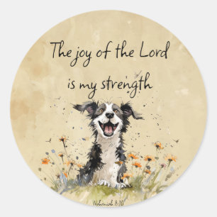 Bible Scripture Encouragement The Joy of The Lord Classic Round Sticker