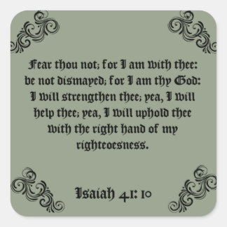 BIBLE SCRIPTURE "FEAR THOU NOT" SQUARE STICKER
