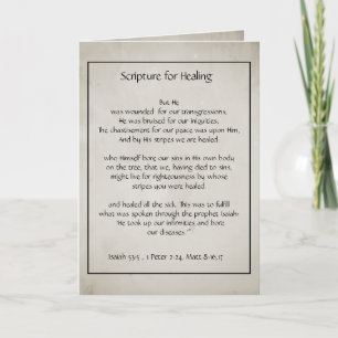 Bible Scripture  Healing Health Sickness Get Well Card