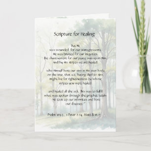 Bible Scripture  Healing Health Sickness Get Well Card