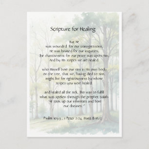 Bible Scripture  Healing Health Sickness Get Well Postcard