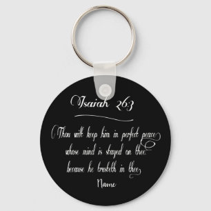 Bible scripture Isaiah 26:3 Key Ring