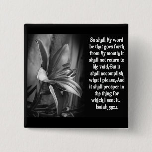 BIBLE SCRIPTURE ISAIAH 55:11 15 CM SQUARE BADGE