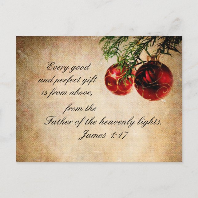 Bible Scripture James 1:17 - Christmas Postcard (Front)
