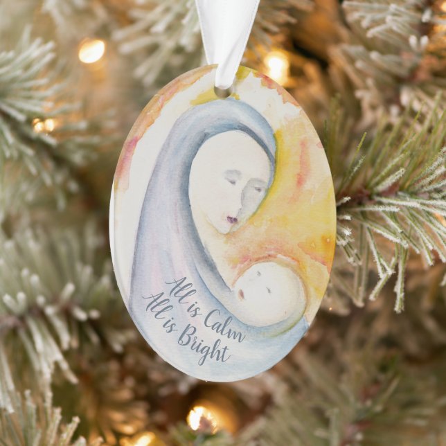 Bible Scripture Madonna and Child Nativity Ornament (Tree)