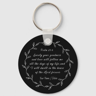 Bible scripture Psalm 23 of David Key Ring