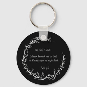 Bible scripture Psalm 3 - 8 Salvation prayer psalm Key Ring