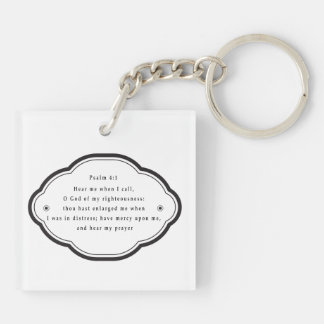 Bible scripture Psalm 4-1 Christianity Key Ring