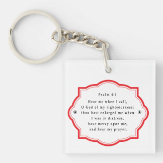 Bible scripture Psalm 4-1 Christianity Key Ring
