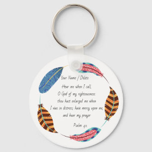 Bible scripture Psalm 4-1 prayer for help Key Ring