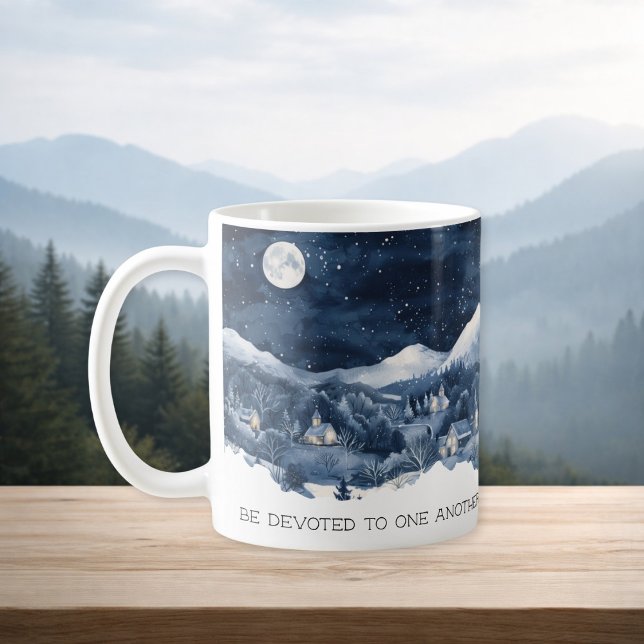 Bible Scripture Snow Mountain Romans 12:10 Mug (Creator Uploaded)