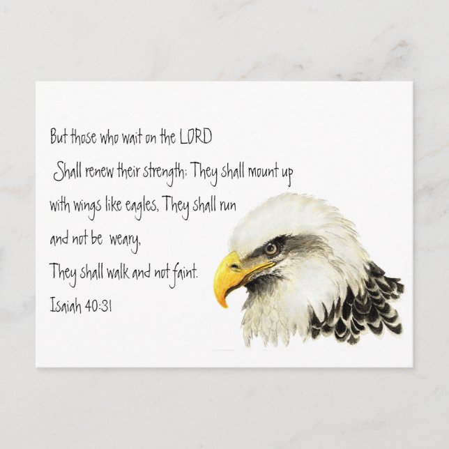 Bible Scripture Wings of an Eagle Inspirational Postcard (Front)