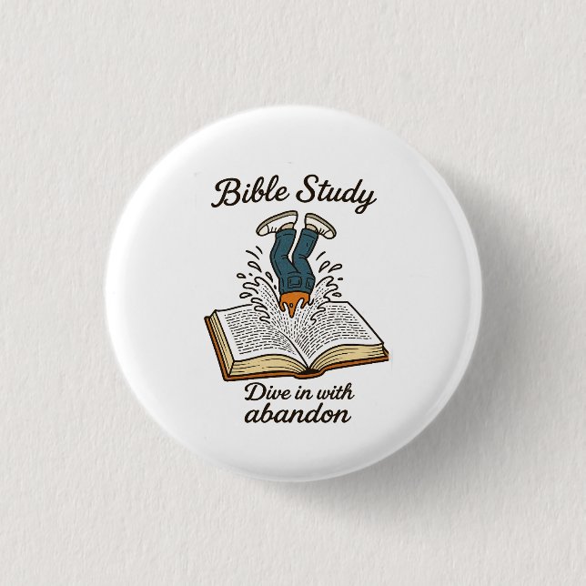 Bible study invitation 3 cm round badge (Front)
