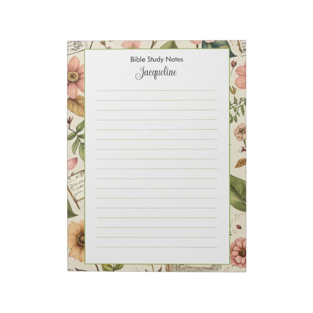 Bible Study Notepaper Personalised Notepad (Rotated)