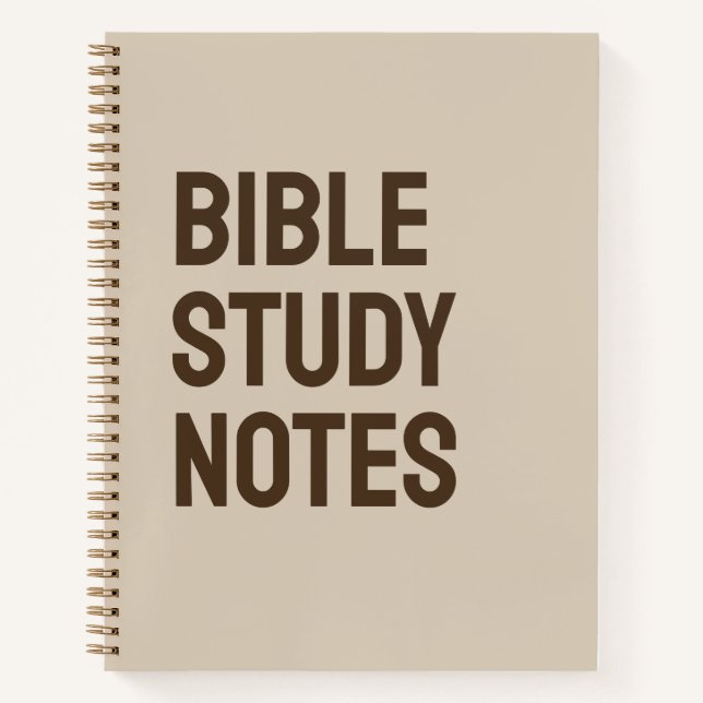 Bible Study Notes – Taupe Brown Minimalist Notebook (Front)