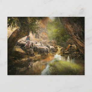 Bible - The Lord is my shepherd - 1910 Postcard