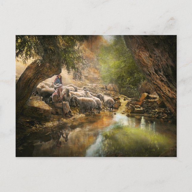 Bible - The Lord is my shepherd - 1910 Postcard (Front)