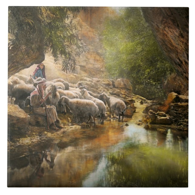 Bible - The Lord is my shepherd - 1910 Tile (Front)