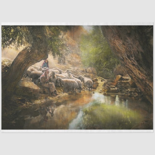 Bible - The Lord is my shepherd - 1910 Tissue Paper (Front)