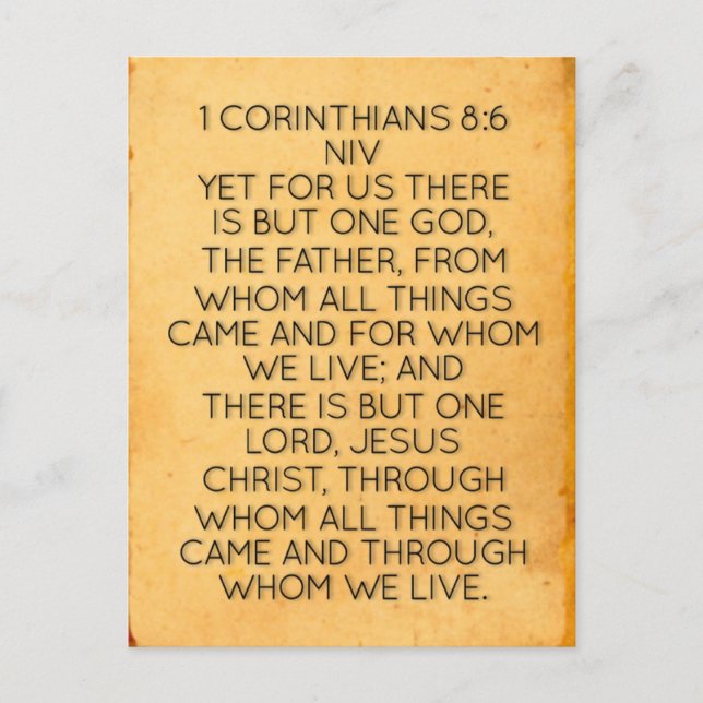 Bible Verse 1 Corinthians 8:6 Postcard (Front)