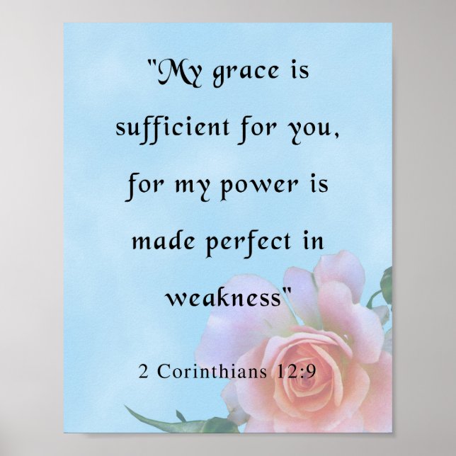 Bible Verse, 2 Corinthians 12:9 Poster (Front)