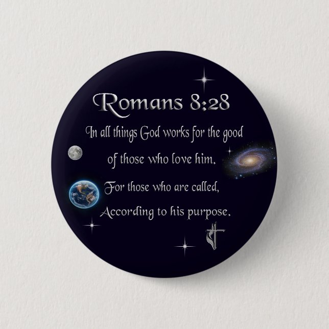 Bible verse 6 cm round badge (Front)