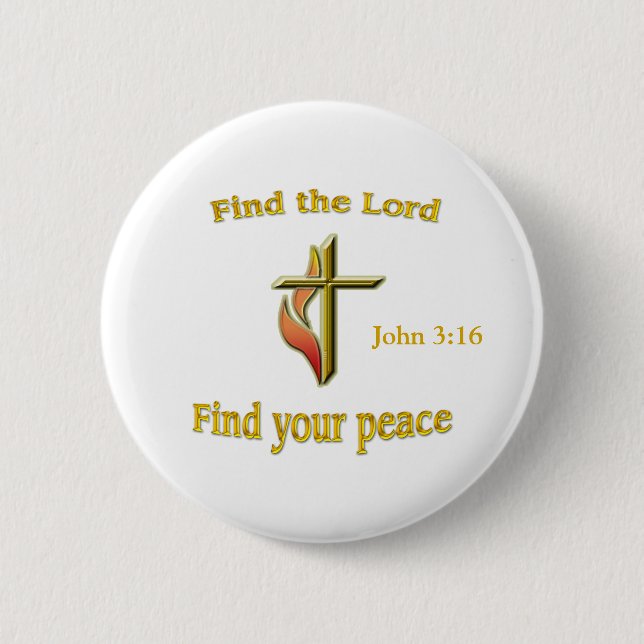 Bible verse 6 cm round badge (Front)