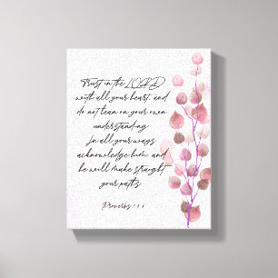 Bible verse 8x10 purple branch Strached Canvas Print